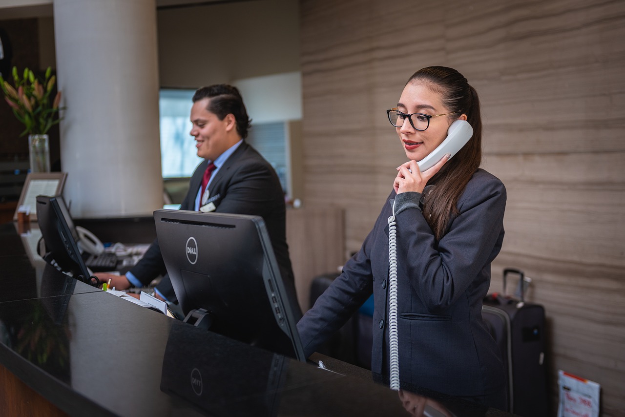 receptionists at a hotel